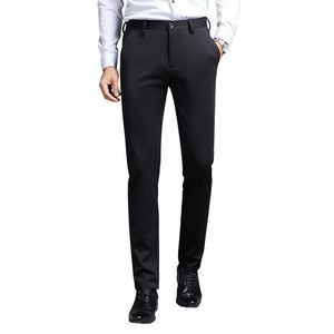 Erkek Pantolon 2021 Erkekler Iş Erkek Skinny Casual Slim Fit Düz Jogger Elbise Pantolon Erkek Ince Pantalon Homme1