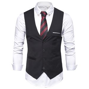 6XL Big Size Mens Black Blue Red Dress Vest Waistcoat for Men Sleeveless Blazer Business Casual Suit Vests Formal Chaleco Hombre 201124