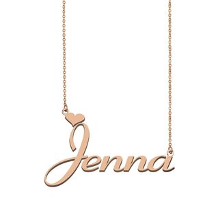 Jenna name necklaces pendant Custom Personalized for women girls children best friends Mothers Gifts 18k gold plated Stainless steel Jewelry