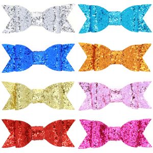 Baby Girls Bow Glitter Barrettes Children Hairpins with Hair alligator clipper Shining Bowknot Hairpin Kids Infants Hair Accessories QHC066