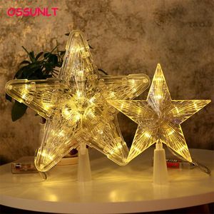 Strings Christmas Tree Top Star Lights Decoration Ornaments Batteris Power Garland Year Decorations For Home