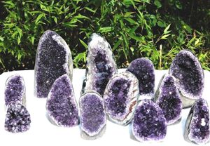 Natural Amethyst geode quartz cluster crystal specimen Healing