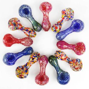 cute hand pipes Heady Glass Pipes Hand Smoking Spoon Pipe 2.9 inches Colored Tobacco Smoking Dry Herb