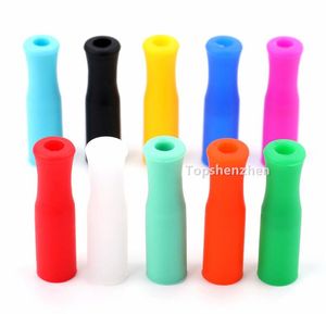 11Colors Stock Reusable Food Grade Silicone Tips Cover Straws For 30oz 20oz Tumbler Straws Stainless Steel Metal Straws Tooth Collision
