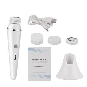 USB Elektryczne silikonowe szczotkę oczyszczającą silikonowe Sonic Face Roller Massager Blackhead Pore Pore Cleaner Mycie 220222