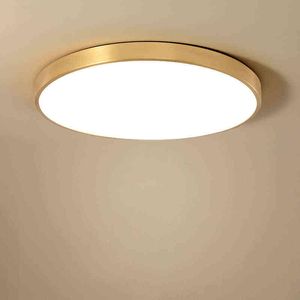 Ultra-thin LED ceiling lamp gold lamp surface installation living room bedroom remote home decoration lighting W220307