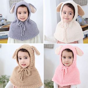 Beanie for Children Winter Adicionar alinhado pele quentes Chapéus de Inverno para crianças com Manter a cara e Ear Warmer Cap Balaclava