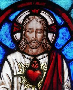 Catholic Sacred Heart of Jesus Stained Glass Home Decor Handcrafts /HD Print Oil Painting On Canvas Wall Art Canvas Pictures , F2012018