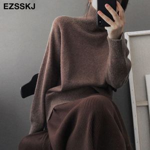 Women's Sweaters Woman Warm Sweater Oversize Female Turtleneck 2021 Autumn Winter Wool Jumper Pull Long