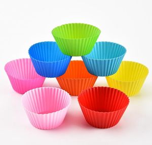 Bakning formar Sile Muffin Cupcake 7cm Färgglad Cake Cup Mold Case Formed Bakeware Maker