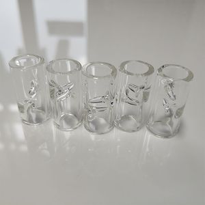 1 inch Glass Filter Tips hookah for Dry Herb Tobacco with Cigarette Holder 2mm Thick Pyrex Glass 12mm OD customize LOGO