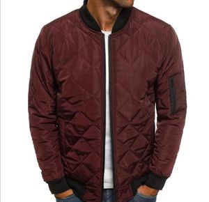 Quilting Jackets toptan satış-Erkek Ceketler Dolgu Bombacı Ceket Erkek Sonbahar Kış Pırlanta Kapitone Yastıklı Rüzgar Geçirmez Dış Giyim Palto Pilot