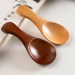 Wooden Tea Spoon creative Baby Milk Powder Ice Cream Coffee Condiment Flatware 8*3.5cm Nanmu Schima superba