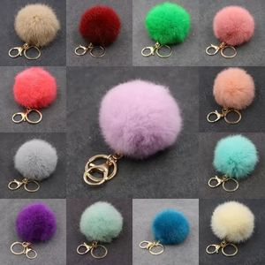 Moda Faux Peles Keychain Fuzzy Ball Car Keyfobs Macio Lindo Pompom Pompom Acessórios Decoração Pingente