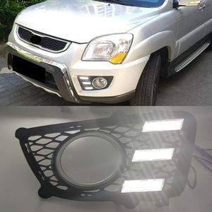 1 Set DRL Daytime Running Light Dayligh with turn signal LED Fog lamp For KIA Sportage 2008 2009 2010 2011 2012 2013