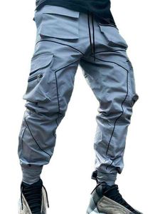 New 2021Hip Hop Casual Pants Men's Popular Loose Straight Cargo Pants Multi Pocket Bunched SportswearTrousers H1223