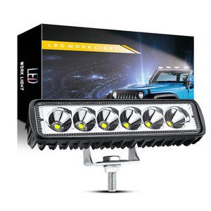 6 LED 18W bil DRL-arbetsljus Spotlight Universal Offroad Automobile Truck Drive Dim Pot Lamp Headlight