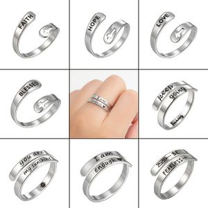 Vintage-Buchstaben-offener Ring, verstellbar, für Damen und Herren, Statement-Ringe, personalisierte Gravur, Siegelring für Mädchen für Party