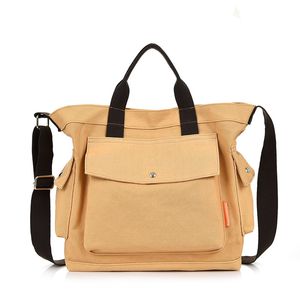 HBP Canvas Handbags Crossbody Bag Wide Shoulder Strap Sewing Plain High-Capacity Large Tote Bag With Outer Pocket Free Shipping