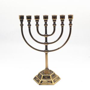 Menorah Metal Candle Holder Brass Votive Candelabra LJ201018