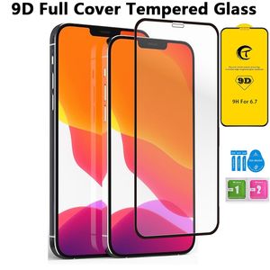 9D-Telefon-Displayschutz für iPhone 14 13 12 11 Pro Max XR XSMAX 7 8 plus kratzfestes gehärtetes Glas