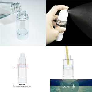 6 pc 15ml 30ml 50ml Mini Przenośne butelki próżniowe Puste Perfumy Refillable Plastikowe Butelki Podróży Darmowa Wysyłka