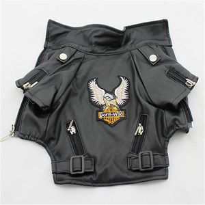 Glorious Eagle Pattern Dog Coat PU Leather Jacket Soft Waterproof Outdoor Puppy Outerwear Fashion Clothes For Small PetXXS-XXL T311u