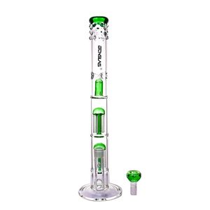 Hookahs Honeycomb bong 18.8mm joint water pipes two layer 8-arms dome perculator Blue color with ice catcher