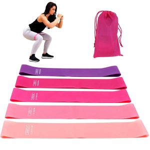 5pcs Yoga Resistance Bands Spänning Band Stretching Rubber Loop Exercise Fitness Equipment Pilates Training Workout Elastic Bands Q1225