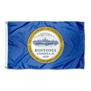 Bandeira de Boston de Alta Qualidade 3x5 Ft City Banner 90x150cm Festival Festival Presente 100d Poliéster Interior Ao Ar Livre Flags e Banners