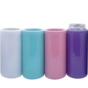 DIY Heat Sublimation Skinny Tumbler 12oz Beer Water Bottle Stainless Steel Vacuum Insulated Can Cooler Thermos Cups