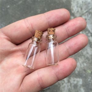 12 * 28 * 6mm 1.4ml Küçük Mantar Mini ile Şeffaf Cam Şişeler Şişeleri Kavanozlar 200pcs boşaltın / lot