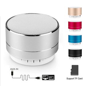 Mini przenośny głośnik Bluetooth A10 głośniki bezprzewodowe zestaw głośnomówiący dźwięk HD z gniazdem karty FM TF odtwarzacz audio LED do podróży w domu MP3 Tablet PC w pudełku