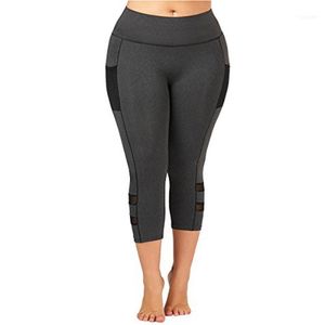 Yoga outfits hög midja kvinnor tight stretch träningsbottnar byxor ren färg bar sportkläder gym leggings plus storlek