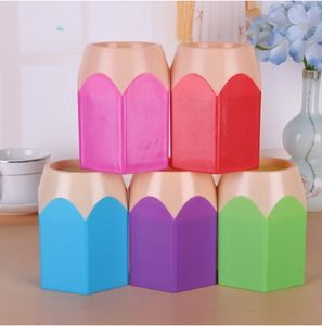 Cute POP Creative Pen Holder Vase Color Pencil Box Makeup Brush Stationery Desk Set Tidy Design Container Gift Storage Supplies