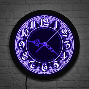 Nowoczesny styl LED Zegar ścienny z dużymi numerami Home Decor Arabic Liczniki Vintage Design Podświetlany Zegar ścienny LED Znak ściany LJ201204