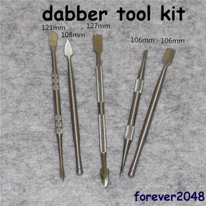 Caneta de cera Dab Nail Ferramenta Kit ferramenta de aço inoxidável de aço inoxidável Dabber Dabber Dupla Ferramenta Dable Ferramenta para Recipientes de cera frasco de silicone