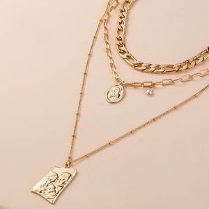 Tag Moon Butterfly Perlentropfen-Halskette, mehrschichtige Goldketten, Damen-Halskette, Halsband, Modeschmuck, Will und sandiges Geschenk