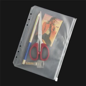 Simple A5/A6/A7 Transparent PVC Bag Cover Waterproof Plastic Storge Zipper File Folder Notepads Pocket Document 6 Holes School Supplies