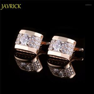 Conjuntos de clipes de link e gravata Javrick 1Pair Crystal Rhinestone Mens Golden Silver Shirt Cufflinks Party Wedding Party Gift ZB3801