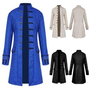 2019 neue vetement femme Männer Winter Warme Vintage Frack Jacke kleidung solide Mantel Outwear Tasten Mantel streetwear1