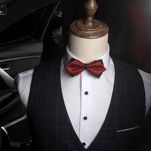 Fashion Adjustable Bow tie Plaid business suit shirt bowtie for men Party Engagement wedding ties dress fashion will and sandy new