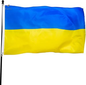 DHL Ukraine-Flagge, 90 x 150 cm, ukrainische Nationalflaggen, Polyester mit Messingösen, 90 x 150 cm