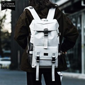 Men's Trend Cool Street Travel Mochila Design de moda Hip Hop Mochila para Jovem Meninos Funtuais Vento Oxford Grande Sacos Unisex 202211