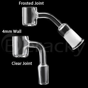 4mm Wall 20mmOD Flat Top Quartz Banger Smoking 10mm 14mm 18mm Male Female Clear/Frosted Joint 45&90 Nails For Glass Water Bongs