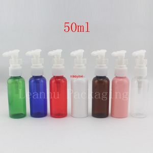 50PCS/LOT-50ML Spiral Lotion Pump Bottle,Clear Plastic Cosmetic Container,Empty Shampoo Sub-bottling,Sample Essence Oil Bottlegood package