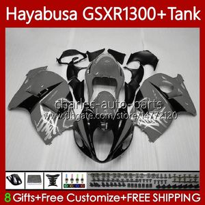 Kropps kit för SUZUKI Hayabusa GSXR 1300CC 1300 Gray Black CC 2002 2003 2004 2005 2006 2007 74NO.154 GSX-R1300 GSX R1300 GSXR-1300 96-07 GSXR1300 96 97 98 99 00 01 Fairings