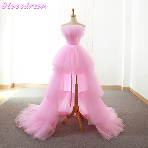 Pink Homecoming Sukienki 2020 Nowe Warstwy Wielopoziomowe Sweep Train Short Front Long Back Prince Evening Suknie Graduation Blue Prom Dress