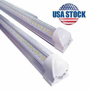 Integração em forma de V integrato T8 LED 2 4 5 6 8 pés LED Lâmpada fluorescente 144W 8FT 6Rows luzes de luzes LEDs Lojas luz mais brilhante para a loja