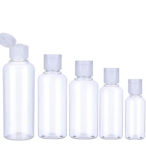 30Pcs 10/30/50/60/100ml Plastic Empty Bottle Travel Lotion Liquid Bottles Dispenser Sample Flip Cap 201012